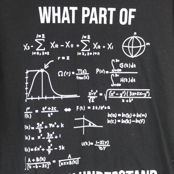 What Part Of Don't You Understand Unisex T-Shirt Black White Sz XL - Picture 2 of 4